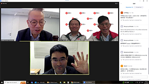 香港建築師學會代表楊添貴建築師、鄭仲良建築師與香港房屋協會代表彭國華先生、張文輝測量師解答會員提問